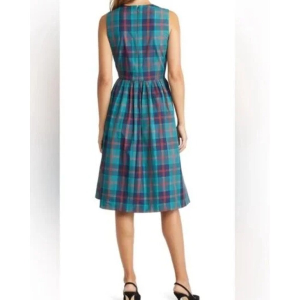 Nordstrom Plaid Sleeveless Fit & Flare Dress Medium NWT Holiday Timeless - Picture 2 of 11